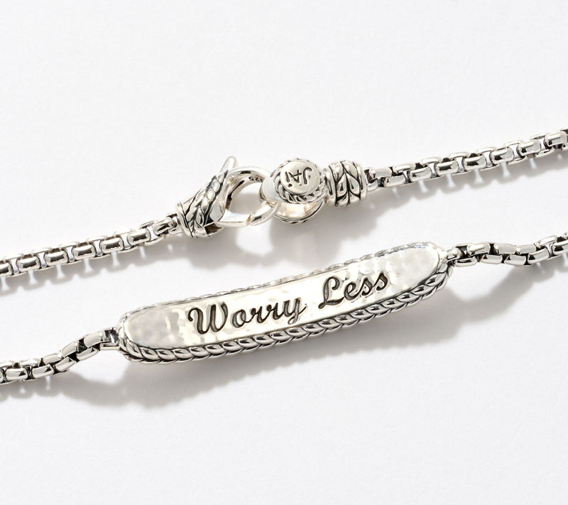 JAI Sterling Silver Love More, Worry Less 2.7mm Bracelet — View 2