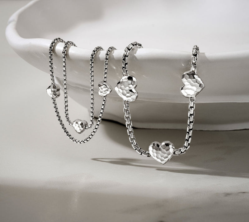 JAI Sterling Silver Baby Box Chain Symbols of Love Bracelet, 9.5g — View 3