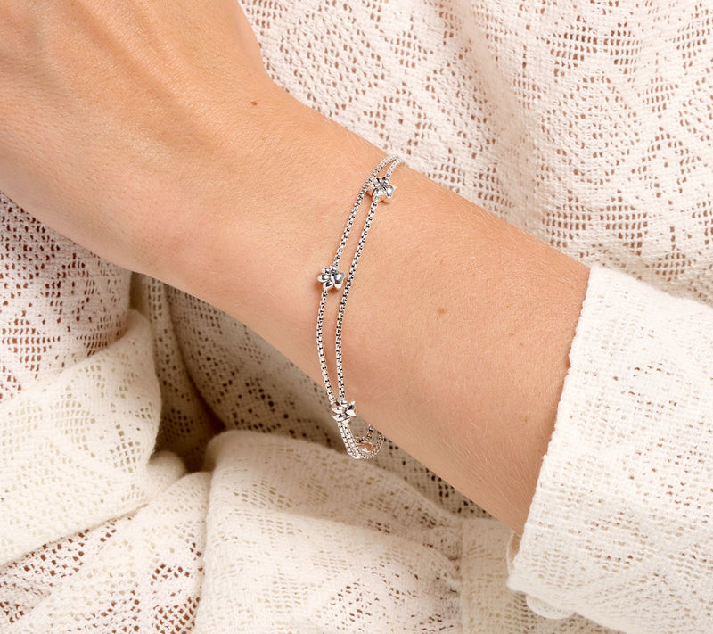 JAI Sterling Silver Baby Box Chain Symbols of Love Bracelet, 9.5g — View 5