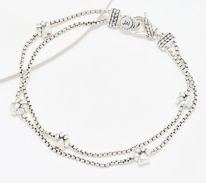 JAI Sterling Silver Baby Box Chain Symbols of Love Bracelet, 9.5g — Main view