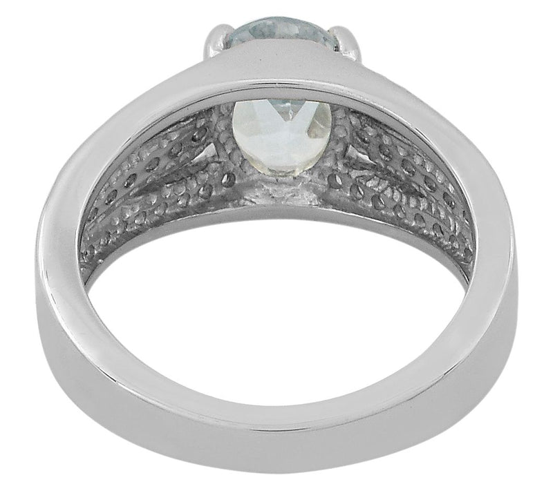 Affinity Gems Blue Topaz & White Zircon Ring, Sterling Silver — View 3