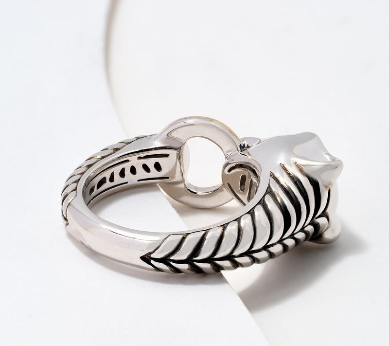 Effy Sterling Silver & 18K Gold Black Diamond Ring — View 2