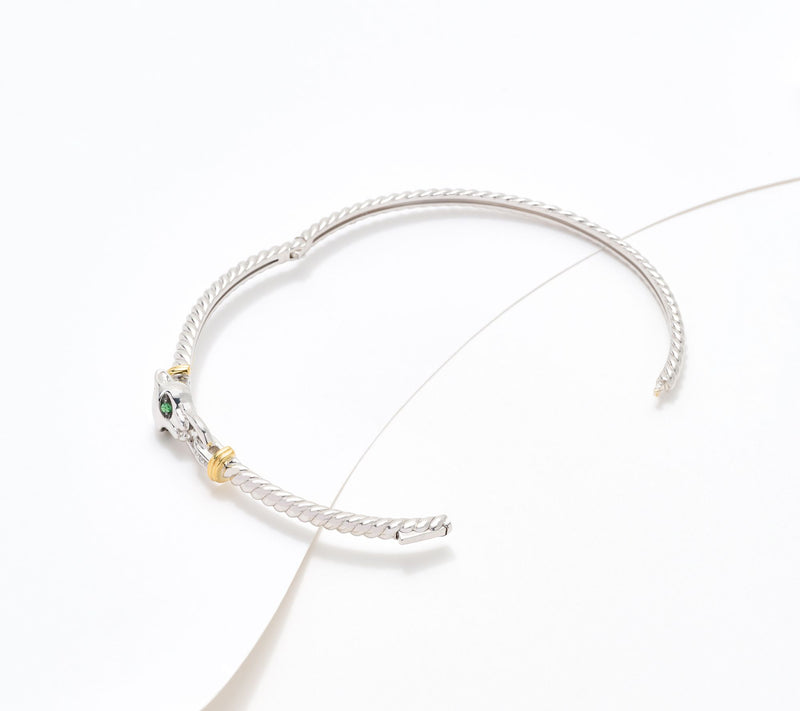 Effy Sterling Silver Diamond Tsavorite Bangle — View 3