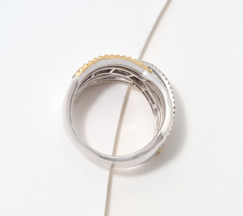Effy Sterling Silver & 14K Gold Diamond & Sapphire Ring — View 3