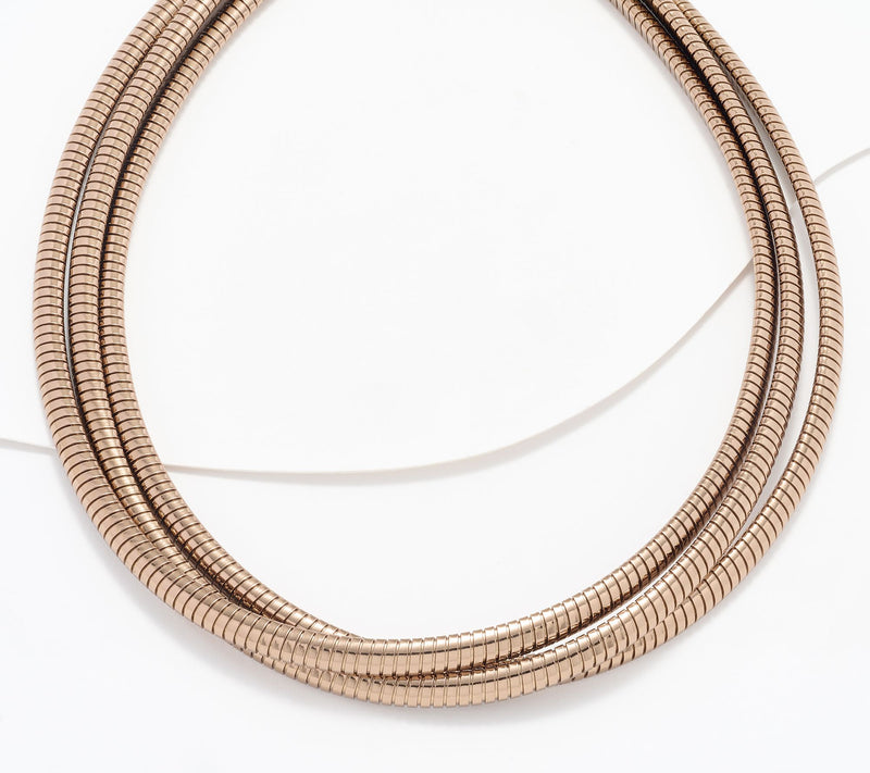 David Markstein Bronze Three Strand Magnetic Tubogas Necklace — View 5