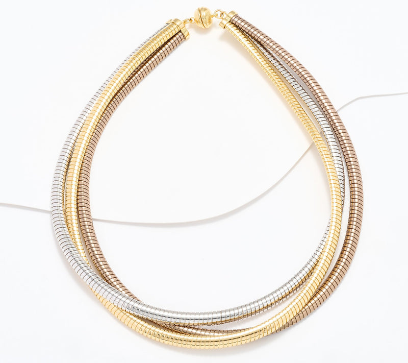 David Markstein Bronze Three Strand Magnetic Tubogas Necklace — View 14