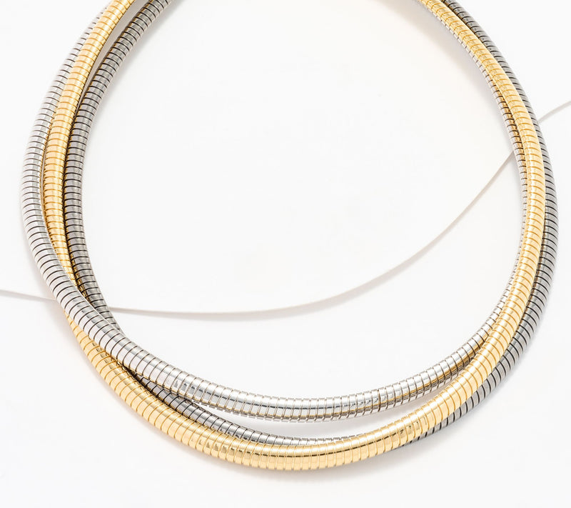 David Markstein Bronze Three Strand Magnetic Tubogas Necklace — View 11