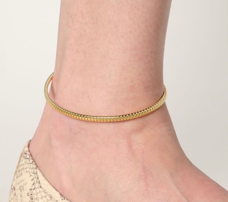 David Markstein Bronze Flexible 4mm Tubogas Anklet — View 3