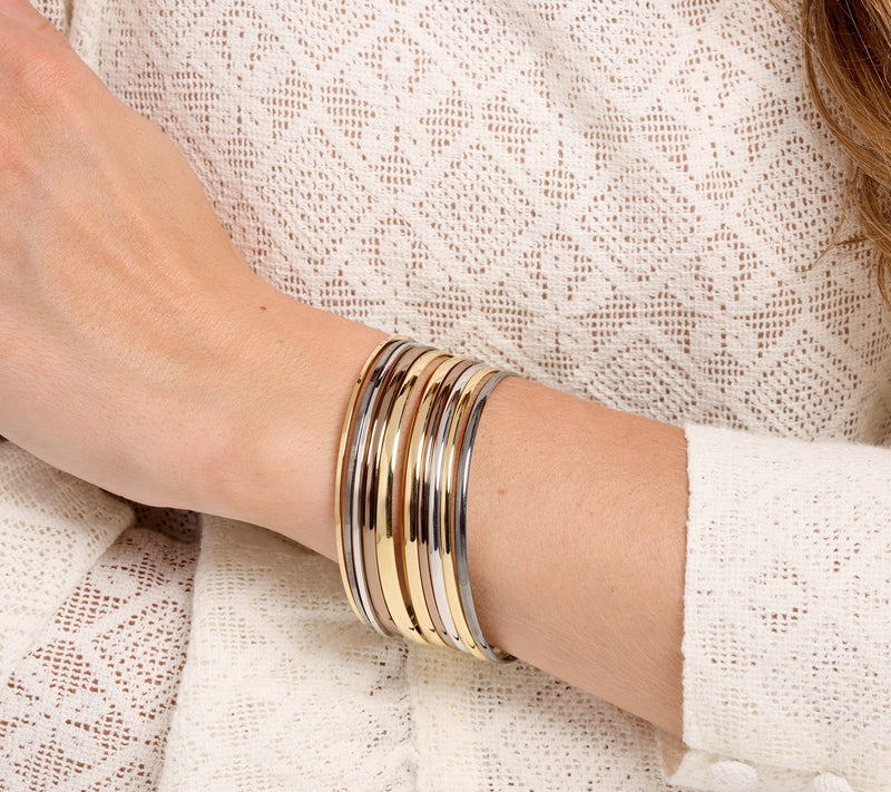 David Markstein Premiere Bronze Set of 10 Luxe Slip On Bangles — View 18