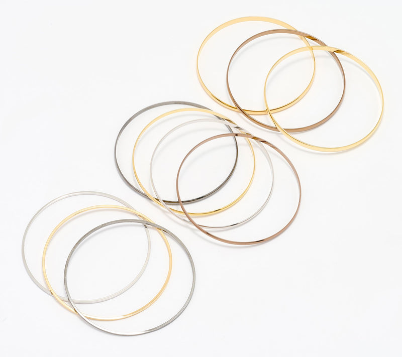 David Markstein Premiere Bronze Set of 10 Luxe Slip On Bangles — View 16