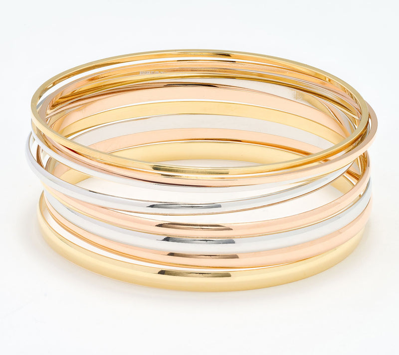David Markstein Premiere Bronze Set of 10 Luxe Slip On Bangles — View 15