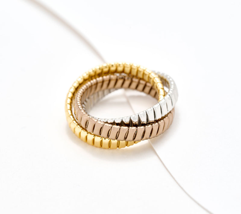 David Markstein Bronze Triple Tubogas Rolling Ring — Main view