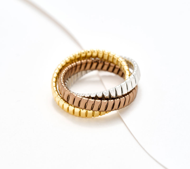 David Markstein Bronze Triple Tubogas Rolling Ring — View 3