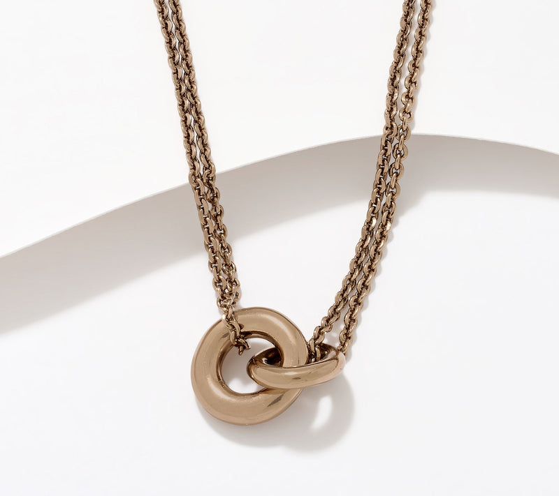 David Markstein Bronze "Two Circles, One Love" Necklace — View 11