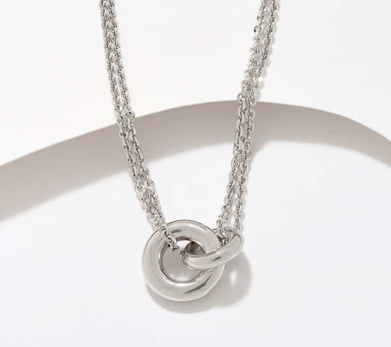 David Markstein Bronze "Two Circles, One Love" Necklace — View 9