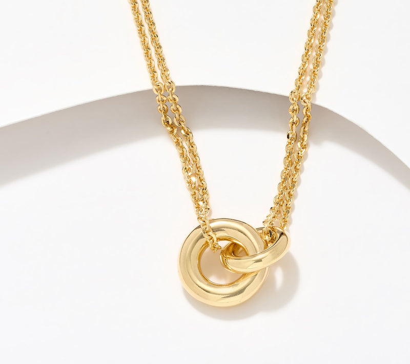 David Markstein Bronze "Two Circles, One Love" Necklace — View 7
