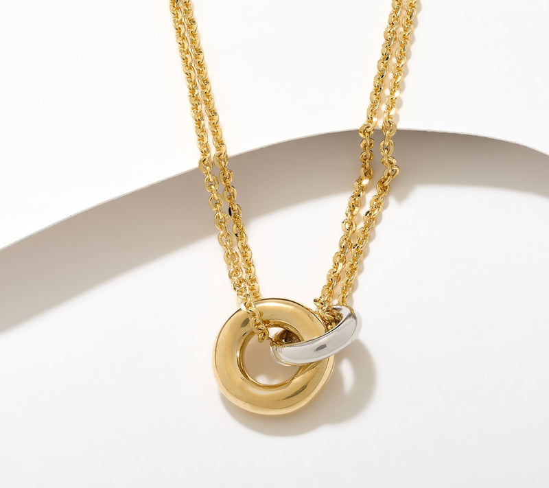 David Markstein Bronze "Two Circles, One Love" Necklace — View 5
