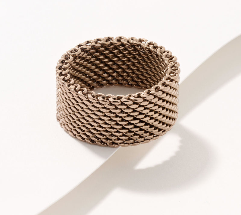David Markstein Bronze Couture Tessutto Mesh Band Ring — View 9