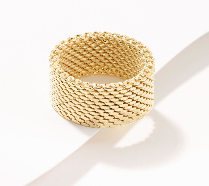 David Markstein Bronze Couture Tessutto Mesh Band Ring — Main view