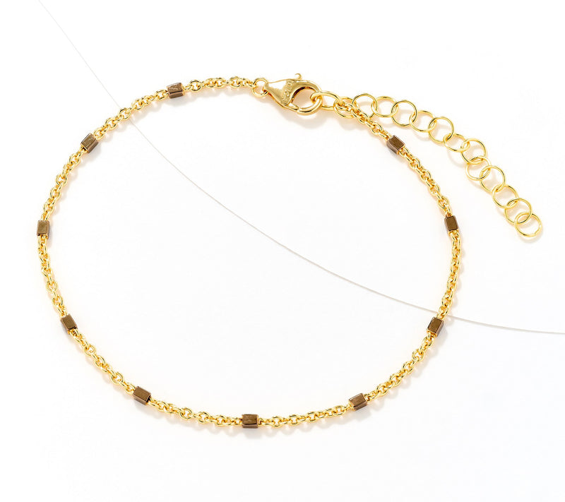 David Markstein Bronze Premiere Luxe Cube Station Anklet — View 3