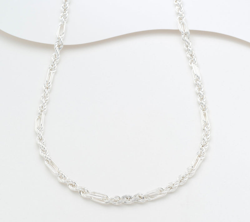 UltraFine 950 Silver Figarope Chain Magnetic Clasp 18" Necklace — View 7