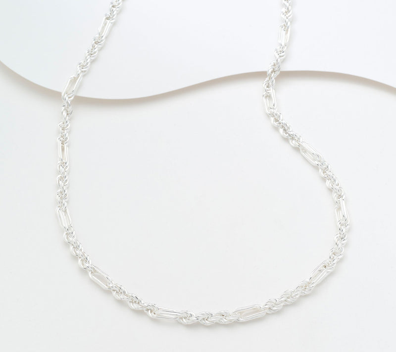 UltraFine 950 Silver Figarope Chain Magnetic Clasp 20" Necklace — View 7