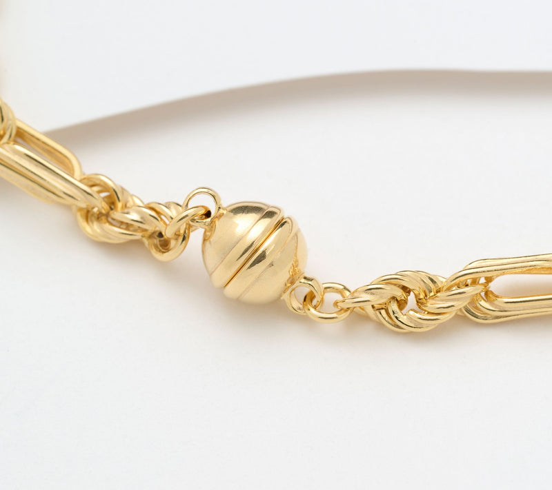 UltraFine 950 Silver Figarope Chain Magnetic Clasp 20" Necklace — View 3