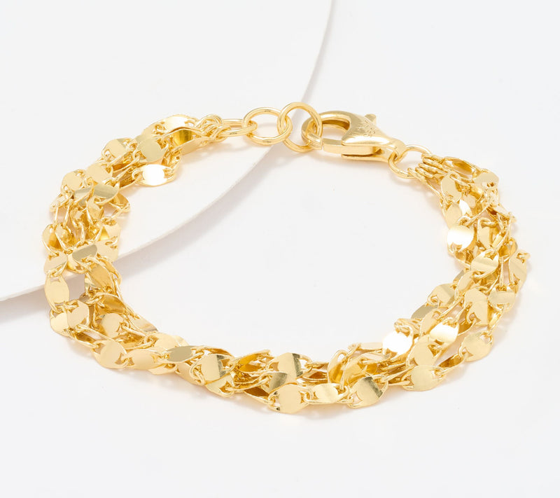 UltraFine 950 Silver Multi-Row Mirror Link Bracelet — View 9