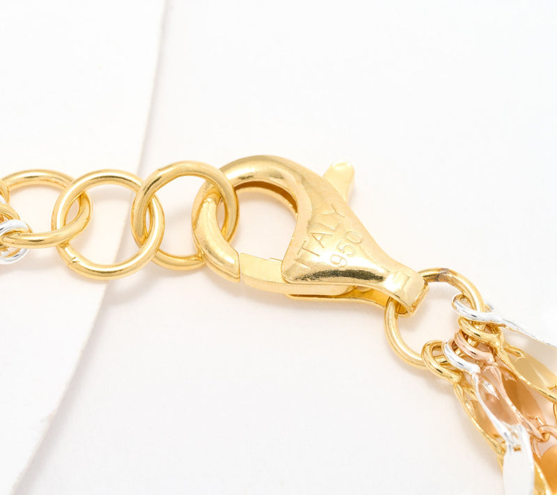 UltraFine 950 Silver Multi-Row Mirror Link Bracelet — View 11