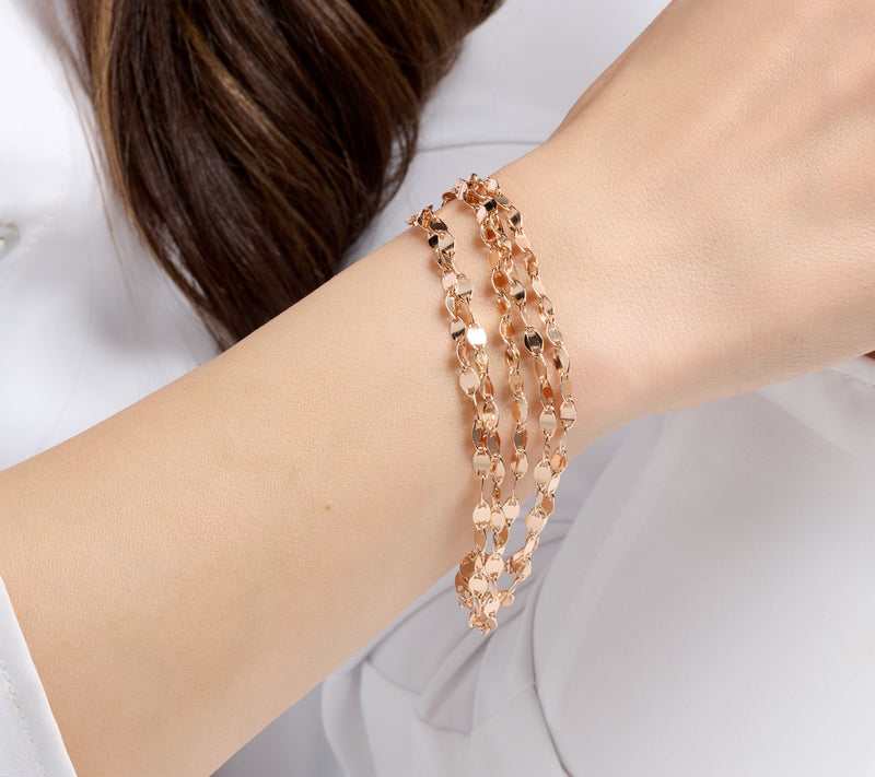 UltraFine 950 Silver Multi-Row Mirror Link Bracelet — View 13