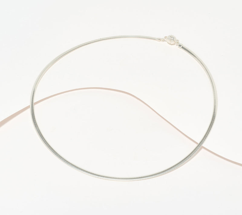 UltraFine 950 Silver Magnetic Closure Omega 18" Necklace — View 6