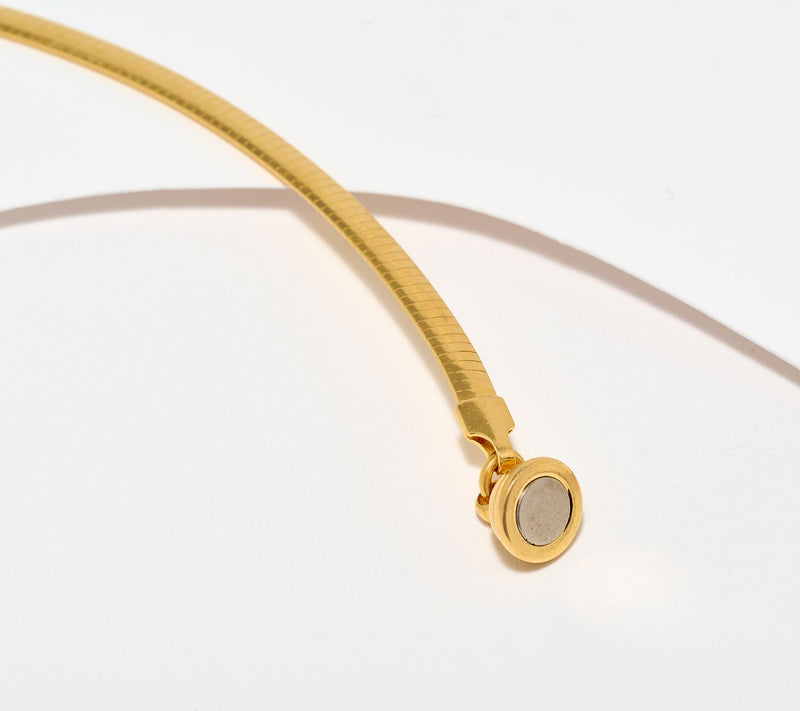 UltraFine 950 Silver Magnetic Closure Omega 18" Necklace — View 2