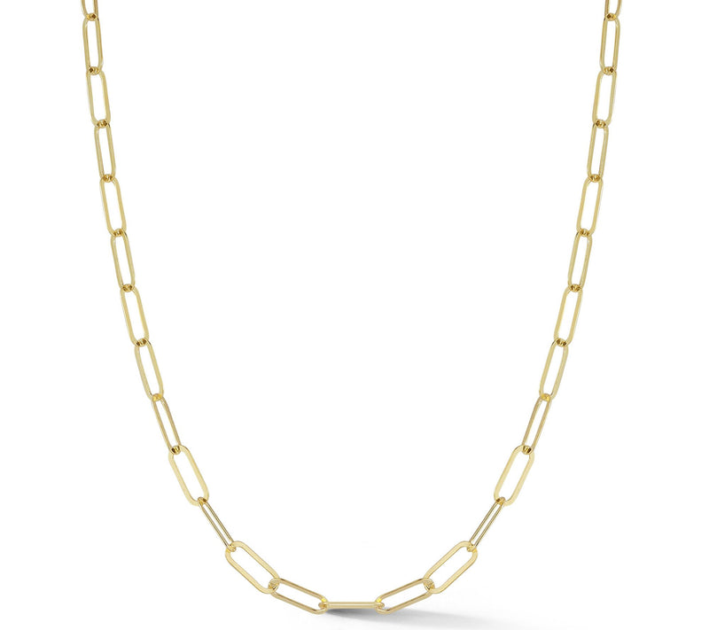Italian Silver 20" Thin Paperclip Chain Necklace, Sterling — View 5