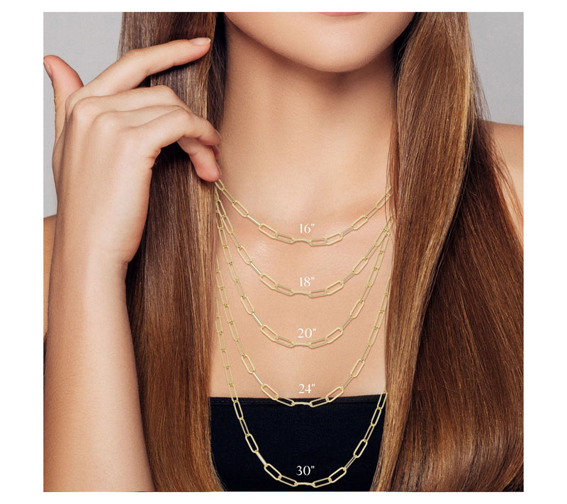 Italian Silver 20" Thin Paperclip Chain Necklace, Sterling — View 7
