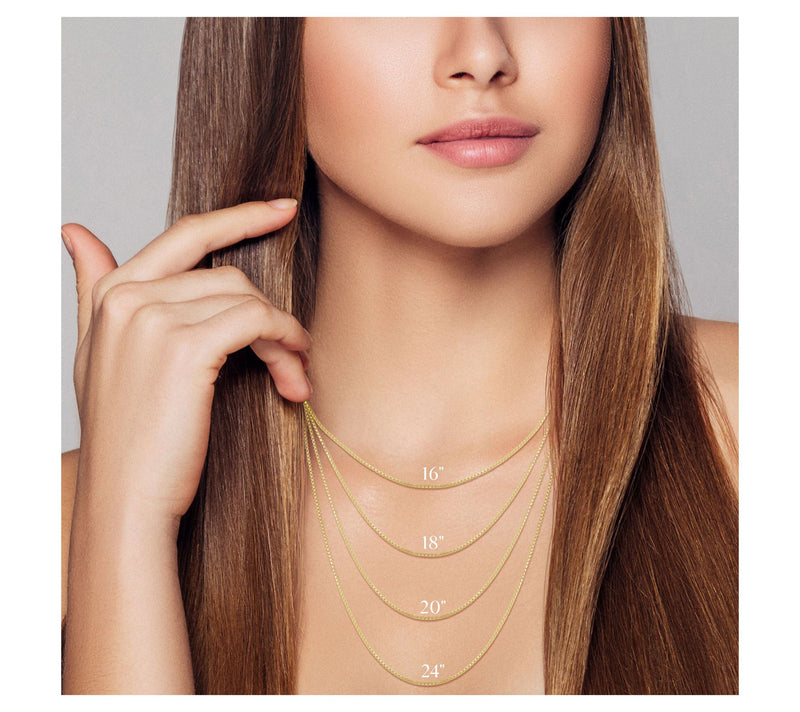 Italian Silver 18" Box Chain Necklace, Sterling — View 7