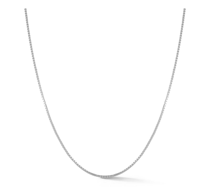 Italian Silver 18" Box Chain Necklace, Sterling — Main view