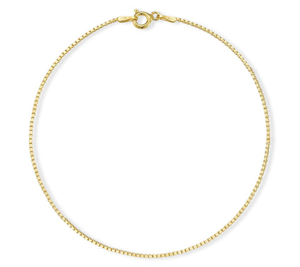 Italian Silver 7" Box Chain Bracelet, Sterling