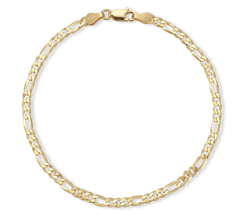 Italian Silver 8" Figaro Chain Bracelet, Sterling — View 8
