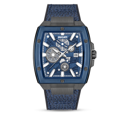 Ducati Corse Men's Gunmetal Dress Sport Blue Strap Watch