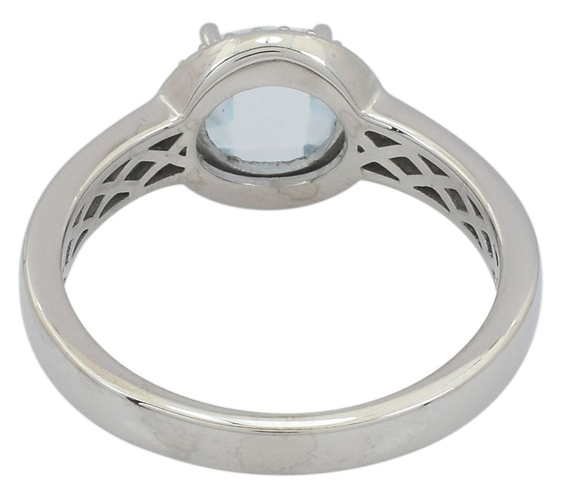 Affinity Gems Blue Topaz & Zircon Halo Ring, Sterling Silver — View 3