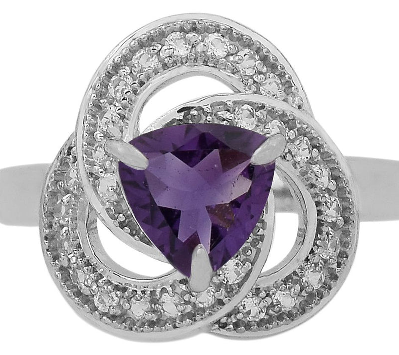Affinity Gems Gemstone & White Topaz Ring, Sterling Silver — View 2