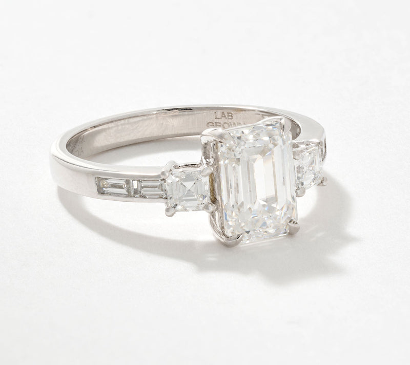 Fire Light Lab Grown Diamond 2.15 cttw Emerald Cut Ring, 14K — View 4