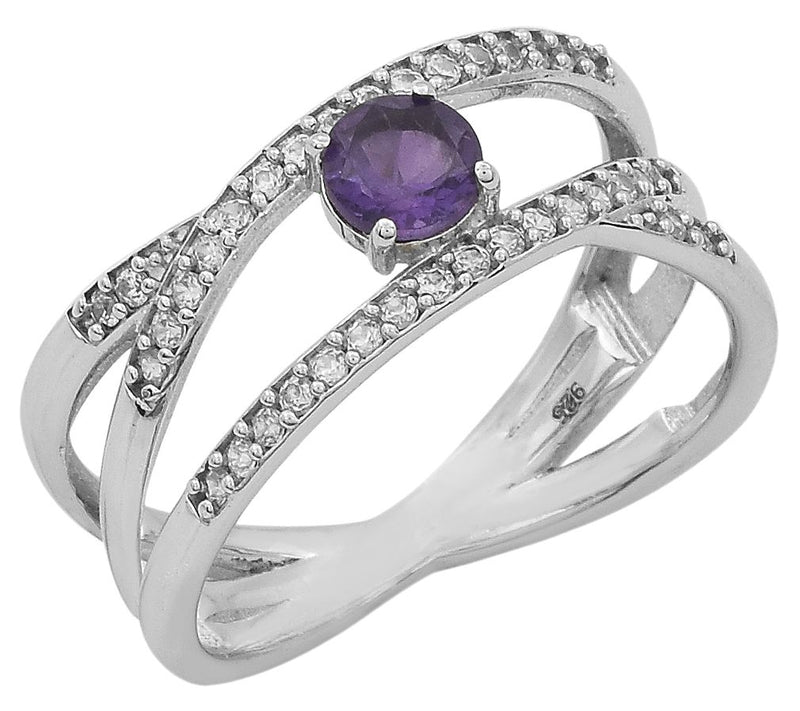 Affinity Gems Multi-Gemstone Split Band Ring, Sterling Silver — View 3