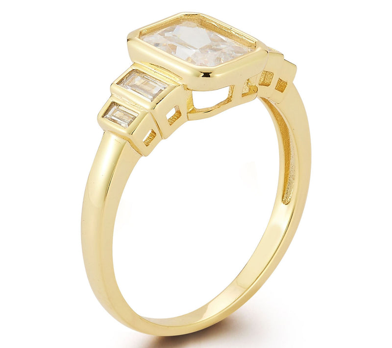 Rachel Zoe Radiant Bezel Set Ring, Sterling Silver — View 6