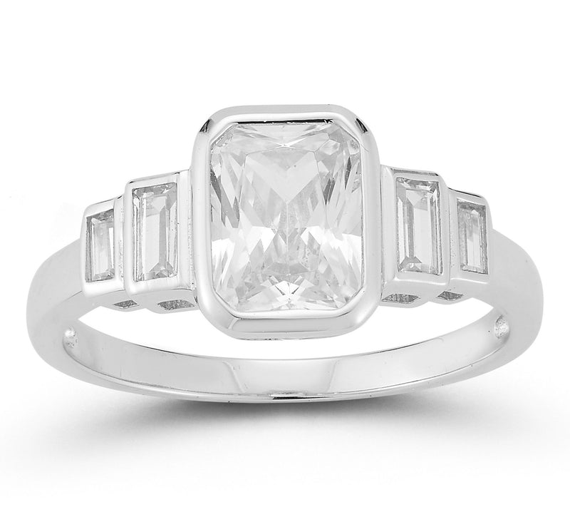 Rachel Zoe Radiant Bezel Set Ring, Sterling Silver — View 3