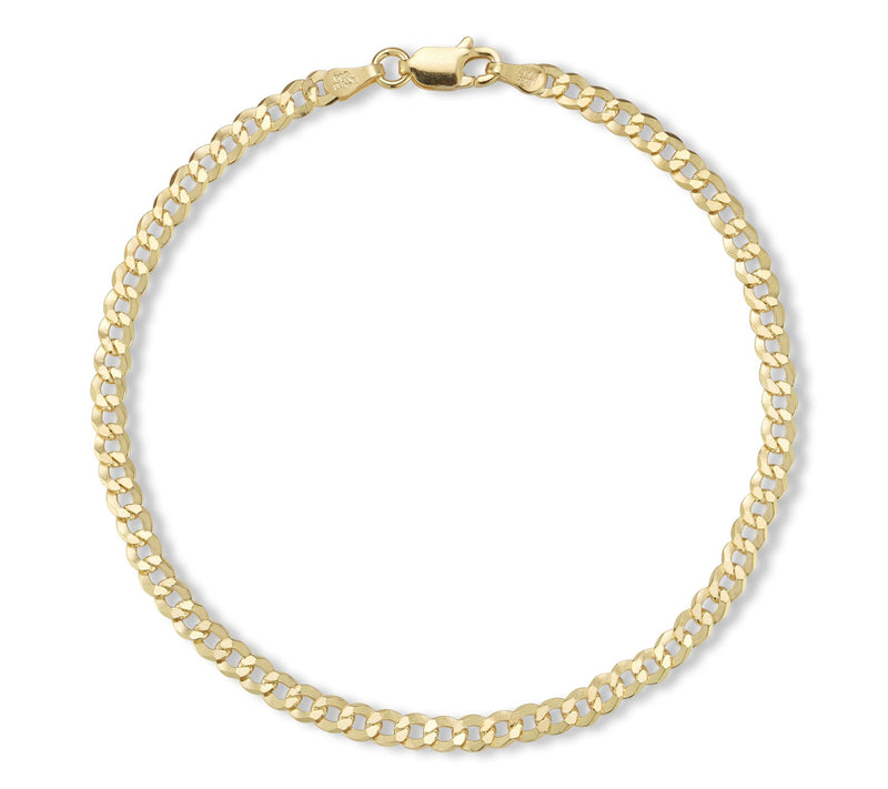Italian Silver 7" Curb Chain Bracelet, Sterling — View 7