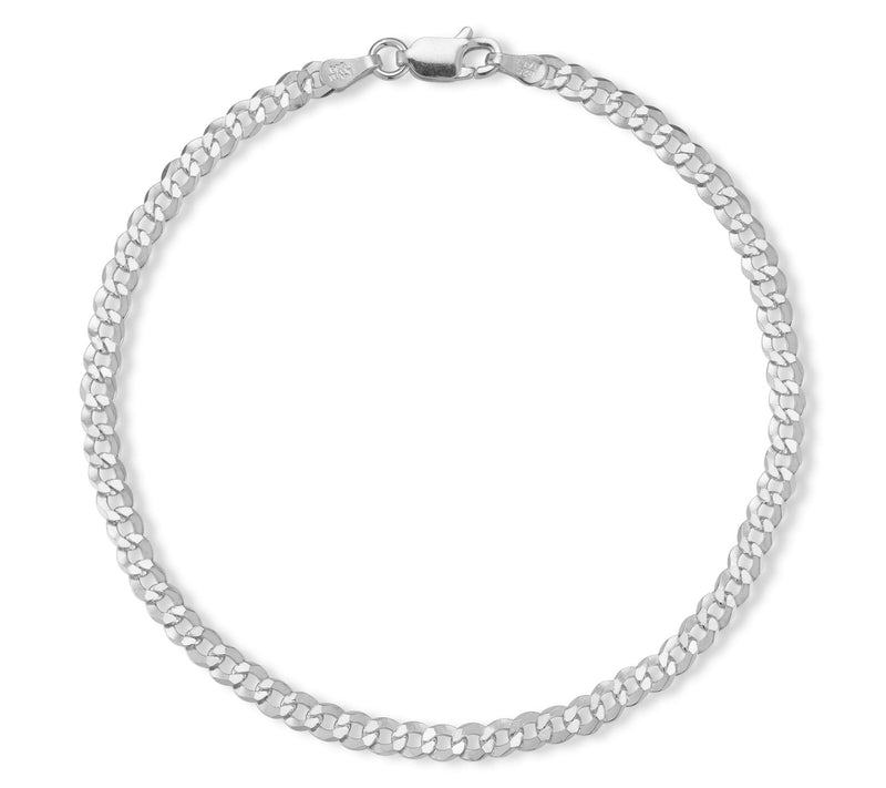 Italian Silver 8" Curb Chain Bracelet, Sterling — View 5