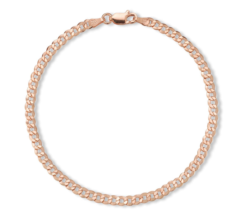 Italian Silver 10" Curb Chain Ankle Bracelet, Sterling — Main view