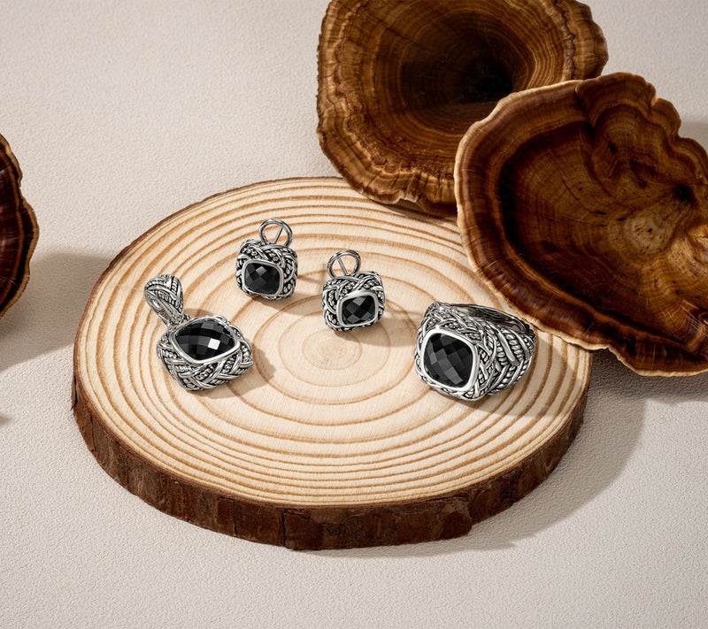 JAI Sterling Silver Legacy Woven Cushion Gemstone Enhancer — View 6