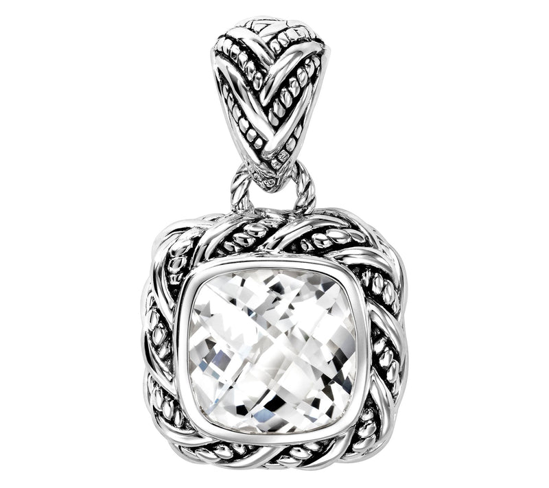 JAI Sterling Silver Legacy Woven Cushion Gemstone Enhancer — View 9